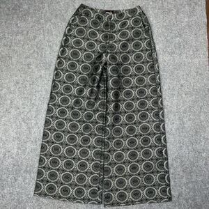 Rara Avis by Iris Apfel Pants Womens Size 8 Black Brocade Wide Leg